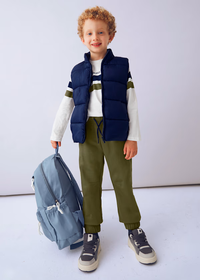 Mayoral Boys 2 Piece Tracksuit Outfit Set with T-shirt in Olive Green and Navy