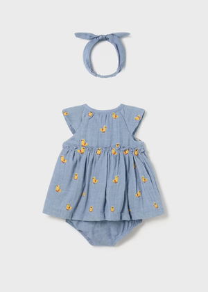 Mayoral Baby Girls Denim Blue Style Cotton Dress
