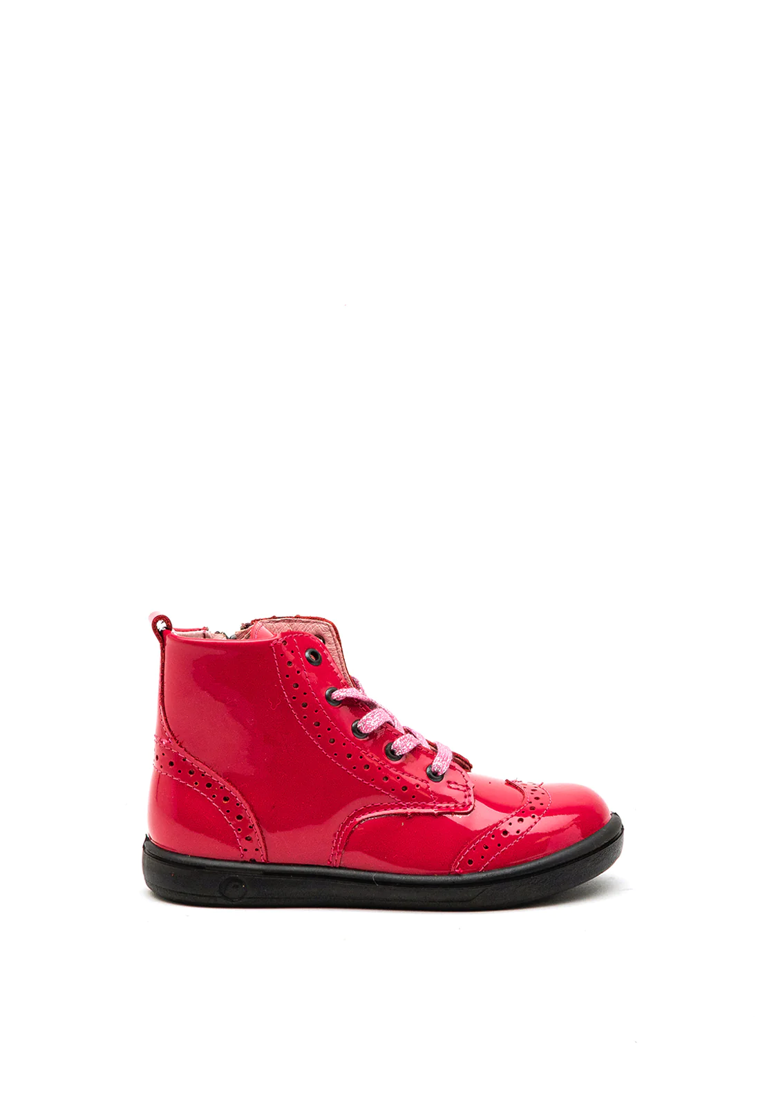 Ricosta Jemmy Pink Cherry Patent Brogue Ankle Boot Girls Winter SALE Boots Little Lily Co