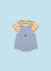 Mayoral Baby 2 Piece Short Dungaree & T-shirt Set Duck Easter Outfit