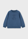 Mayoral Boys Motocycle Embossed Sweatshirt in Steel Blue