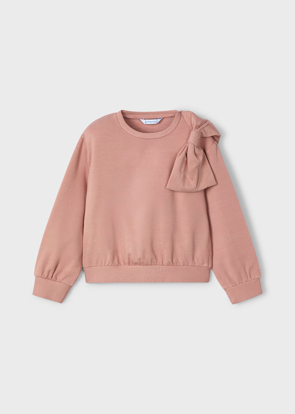 Mayoral Girls Bow Jumper in Pink Blush