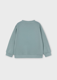 Mayoral Boys Glacier Blue Embriodred Slogan Jumper
