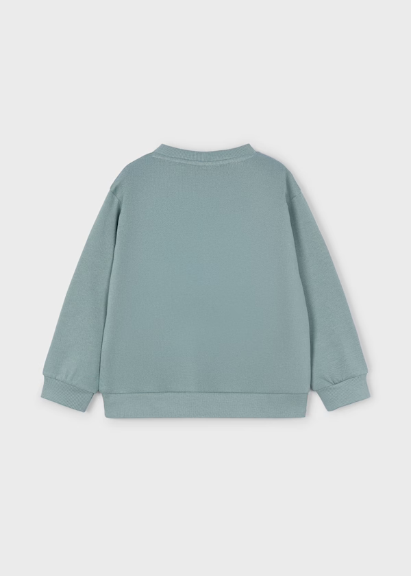 Mayoral Boys Glacier Blue Embriodred Slogan Jumper
