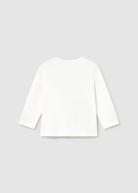 Mayoral Boys Toddler Interactive Tractor Long Sleeved T-shirt in Cream