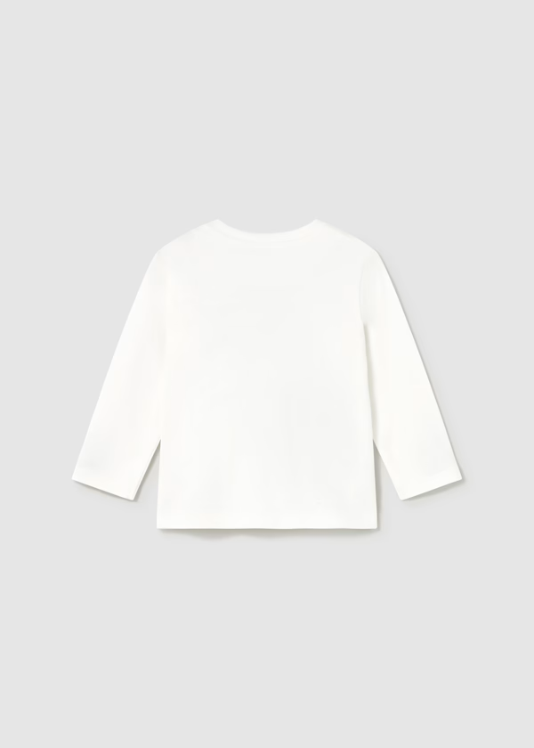 Mayoral Boys Toddler Interactive Tractor Long Sleeved T-shirt in Cream