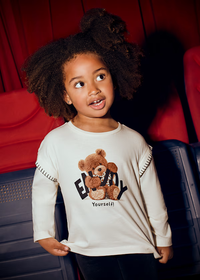 Mayoral Girls Teddy Bear Motif Long Sleeved T-shirt