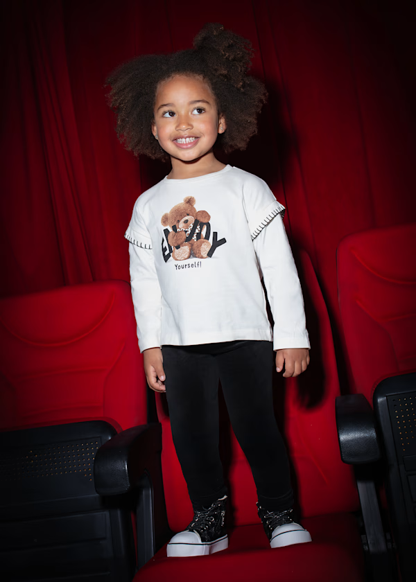 Mayoral Girls Black Velvet Leggings