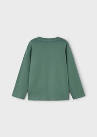 Mayoral Boys Long Sleeved T-shirt  Slogon in Forest Green