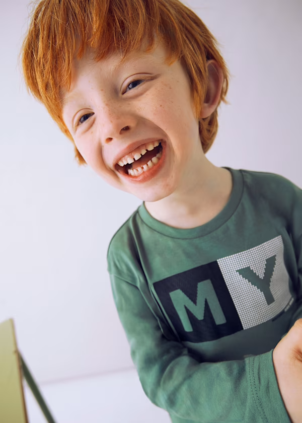 Mayoral Boys Long Sleeved T-shirt  Slogon in Forest Green