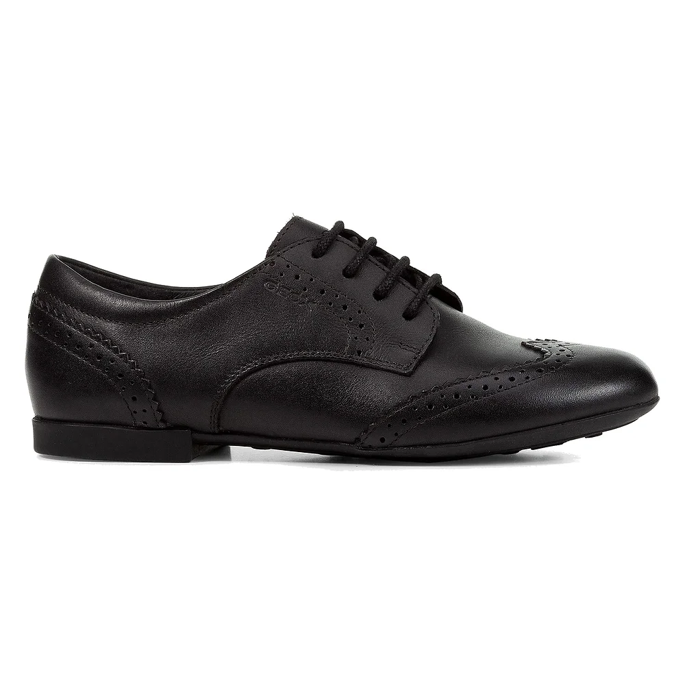 Geox Girls School Shoe Jr Plie Leather Lace Up