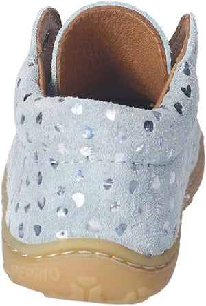 Ricosta Pepino Girls Dots Artic Aqua Blue Lace Up Leather Boots First Walkers