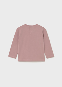 Mayoral Toddler Girls Long Sleeved Bow Blush Pink  T-shirt
