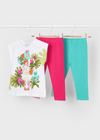 Mayoral Girls Top & 2 Leggings Outfit Set Pink & Jade - Summer Outfit - New Season