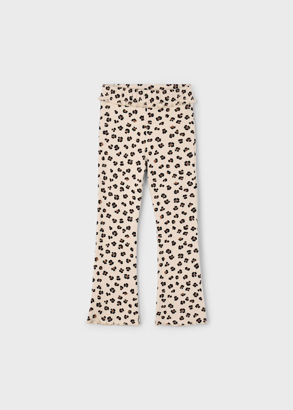 Mayoral Girls Flared Leggings Leopard Print