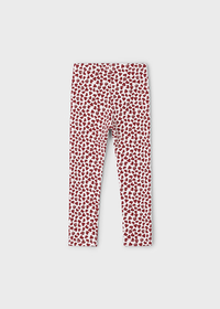 Mayoral Girls Red Printed Strawberry Heart Printed Leggings