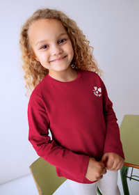 Mayoral Girls Red Strawberry Slogan ' I love you berry much' long sleeved t-shirt