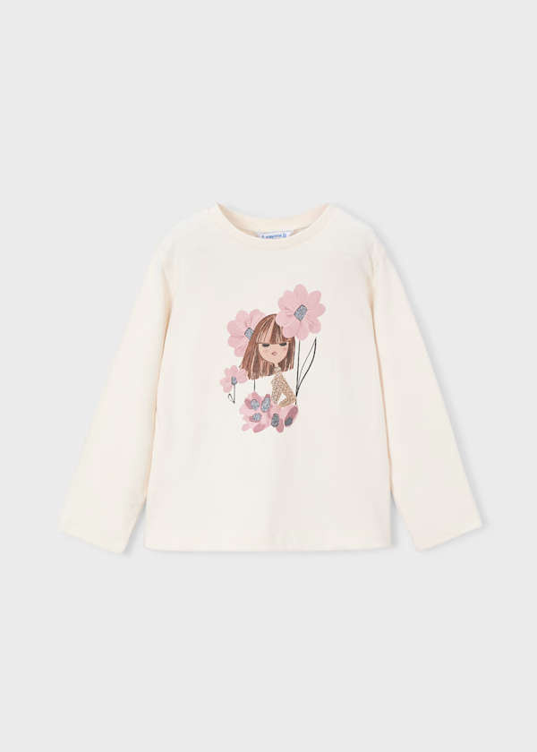 Mayoral Girls 2 Piece Outfit Set - Grey Leggings & Long Sleeved T-shirt