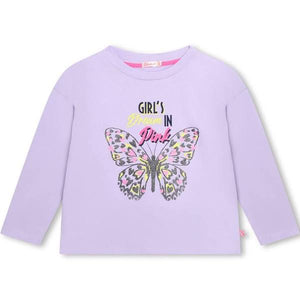 Billieblush Girls Purple Cotton Butterfly Top