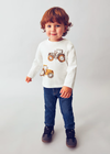Mayoral Boys Toddler Interactive Tractor Long Sleeved T-shirt in Cream