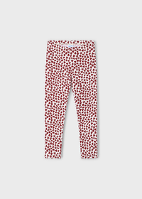 Mayoral Girls Red Printed Strawberry Heart Printed Leggings