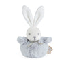 Kaloo Pompons Mini Soft Rabbit - Blue, Cream, Pink & Grey