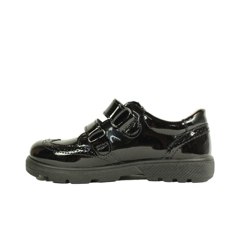 Ricosta Avery | Black Patent | Girl's Riptape School Shoes RICOSTA Avery