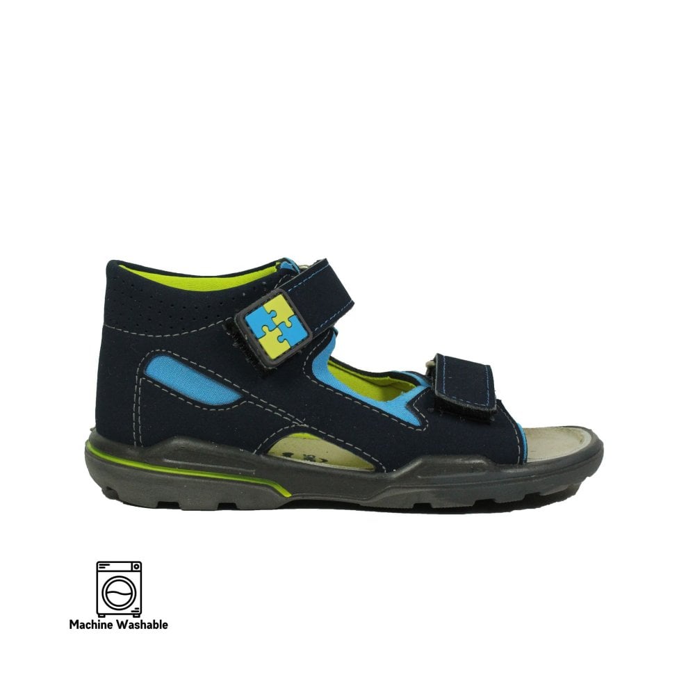 Boys Manto Blue Nautical/Ski Sandals Open