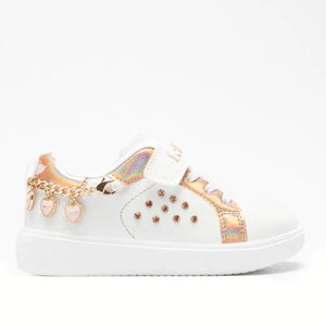 Lelli Kelly Gioiello Charm Bracelet Girls Shoes White/Rose Gold Trainers | New In