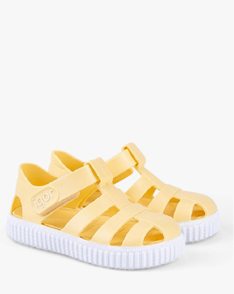 Igor Nico Vanilla Yellow Velcro Jelly Sandals