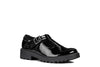 geox t-bar black patent school shoes