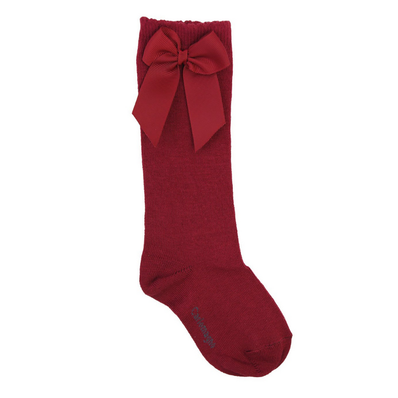 carlomagno-burgundy-ribbon-bow-knee-socks