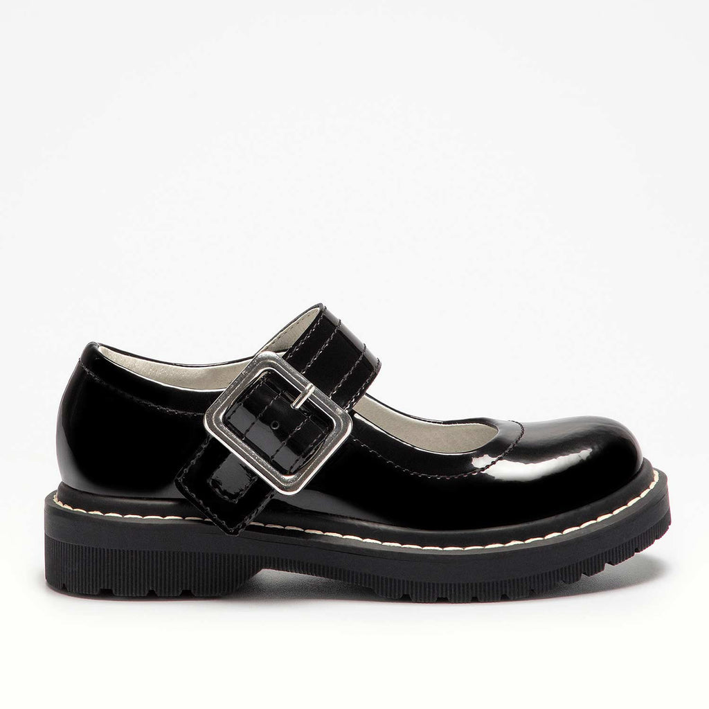 Lelli Kelly Nora buckle school shoes side view.