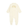 Marie Chantal Angle Wing Gold Velour Sleep-suit -Cream
