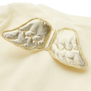 Marie Chantal Angle Wing Gold Velour Sleep-suit -Cream