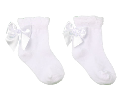 Pex White Bow Socks
