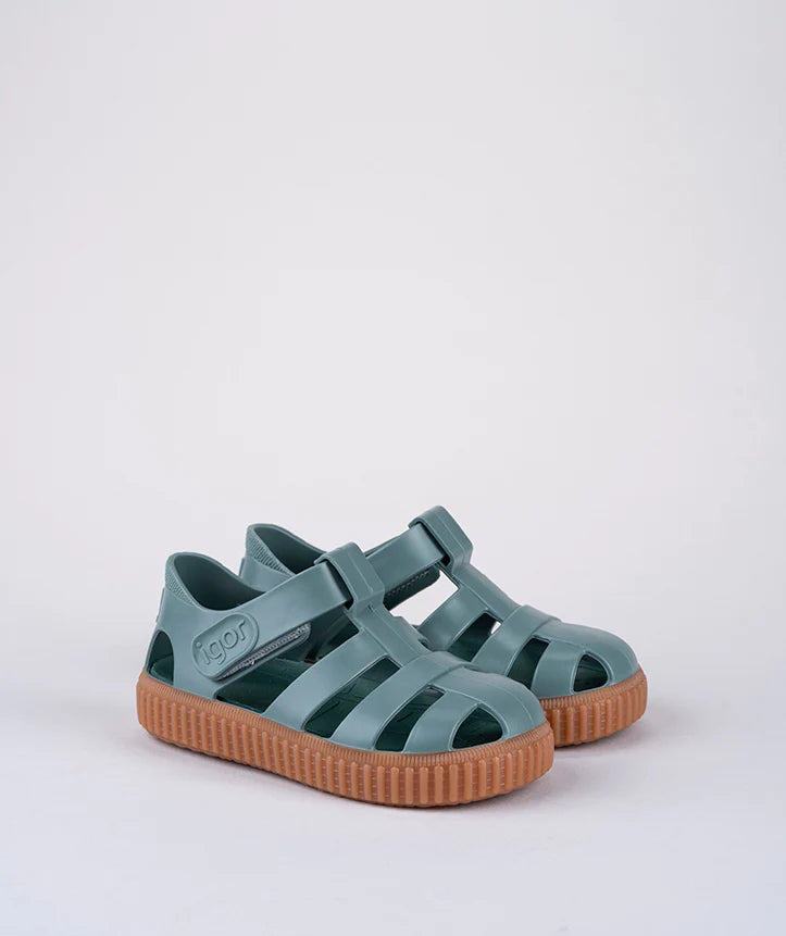 Igor Nico Salvia Green Velcro Jelly Sandals