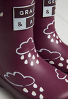 Grass & Air Winter Wellies Mulberry Colour-Changing with Teddy Fleece Lining