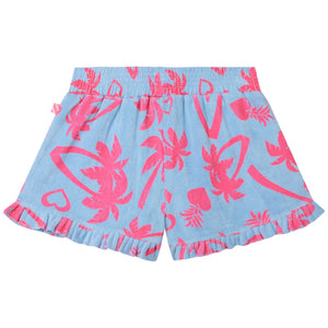 Billieblush Girls Blue Palm Tree Towelling Shorts | U14649