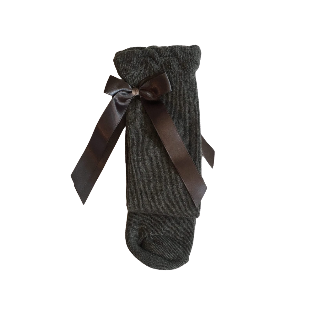 pex charcoal ribbon knee socks