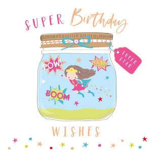Super Hero Birthday Girl Card