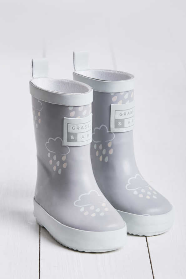 Grass and Air Wellies Pale Grey Wellies Kids Wellies Grass