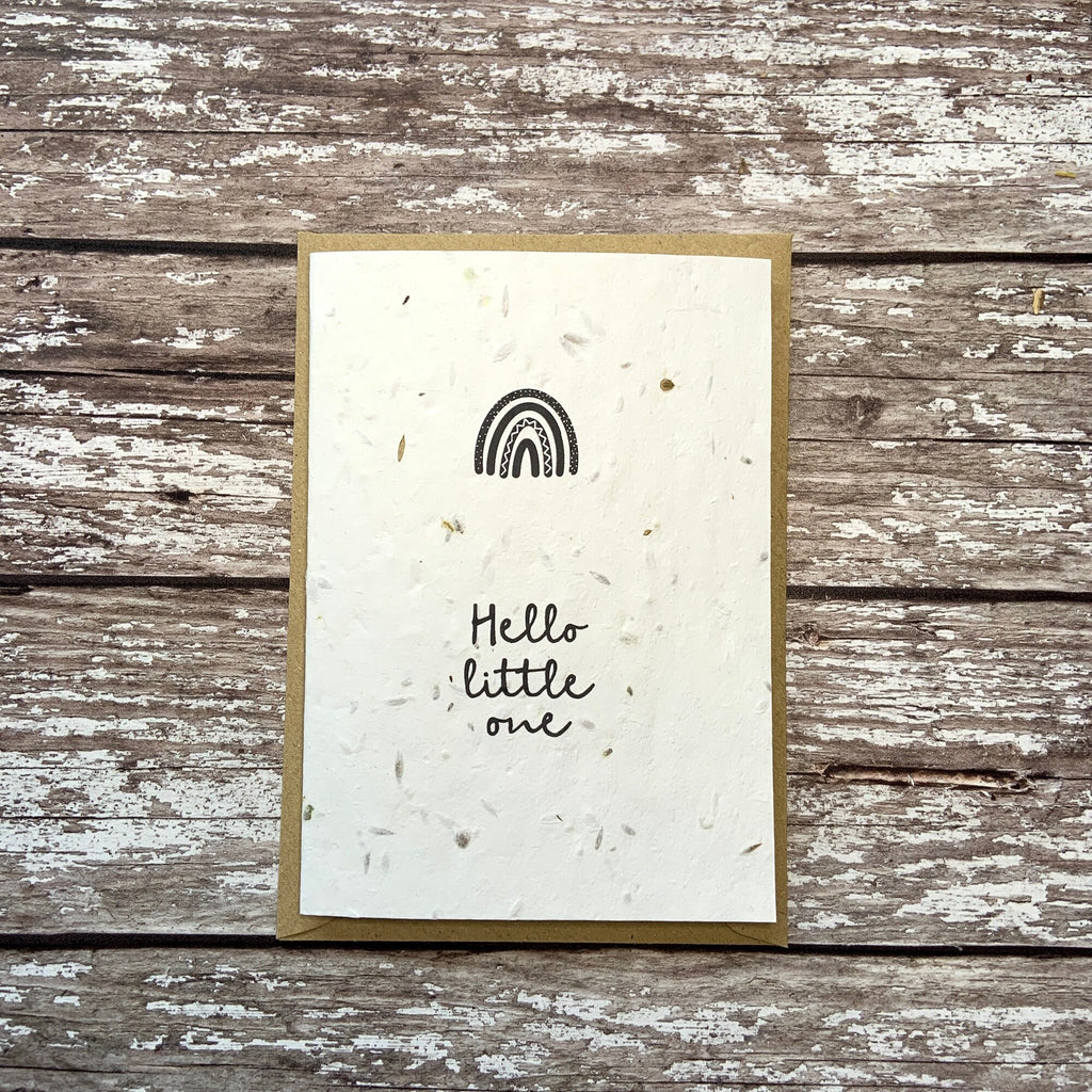 Hello Little One New Baby Plantable Card