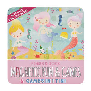 Floss & Rock Magnetic Fun & Games 4 Games in 1 Tin Mermaid
