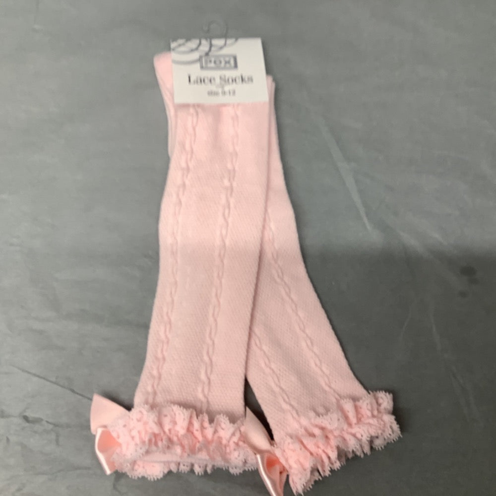 Pex Lace Pink Knee high Socks