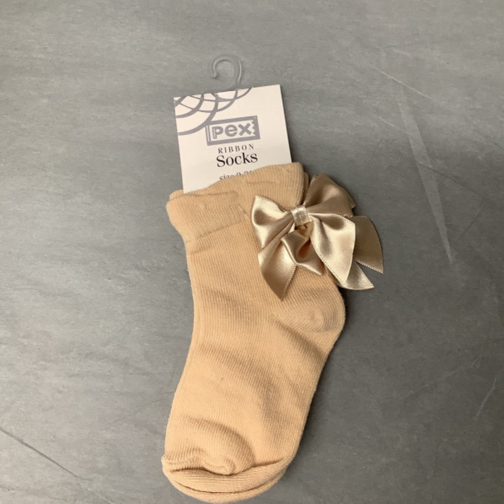 Pex Girls Camel Ribbon Ankle Socks