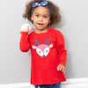 Kite Clothing Christmas Reindeer Tunic Girls Red Long Sleeved Top